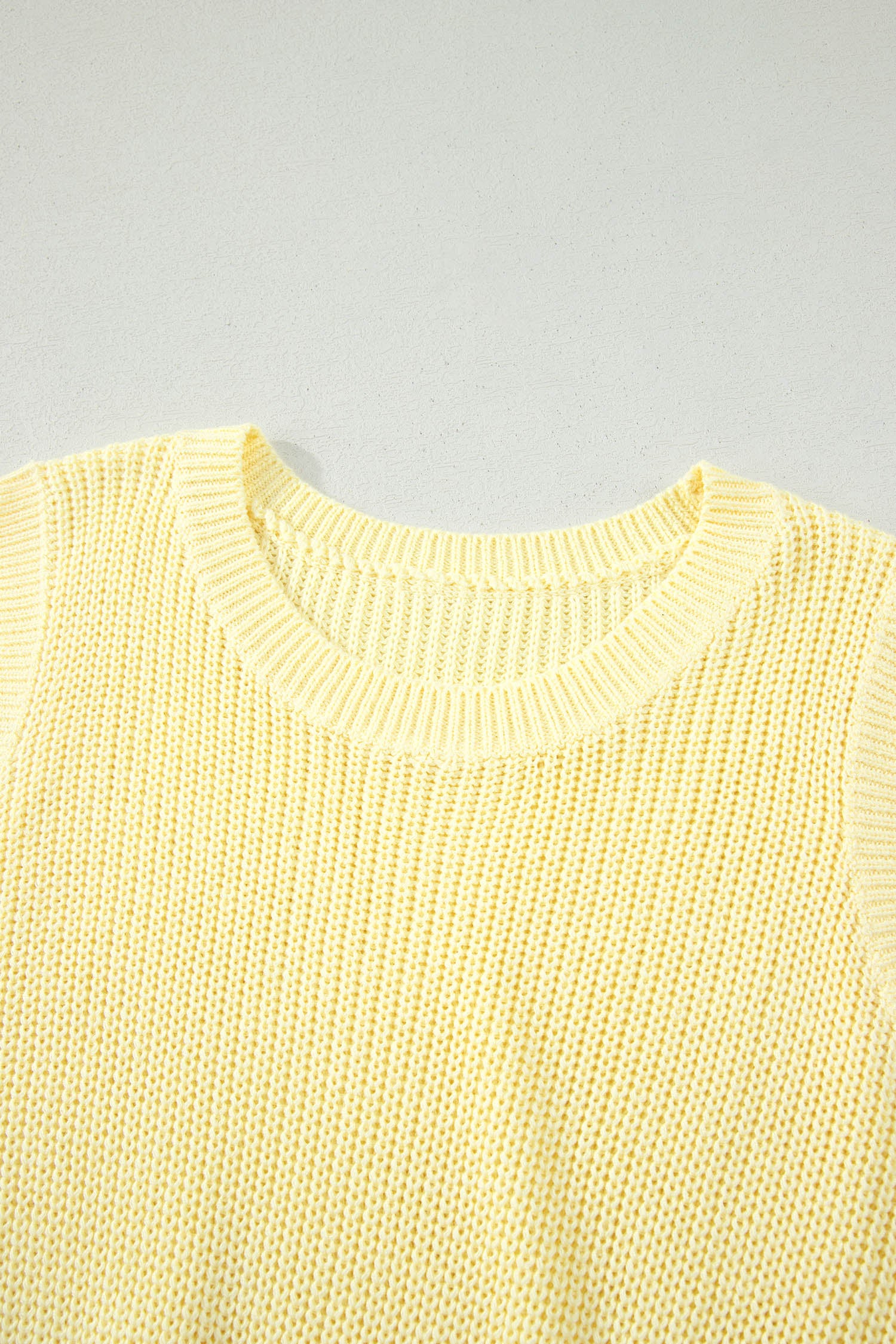Yellow Cream Solid Color Cropped Knit Knot Back Cutout Sweater Tank-Sweaters & Cardigans/Sweater Vests-[Adult]-[Female]-2022 Online Blue Zone Planet