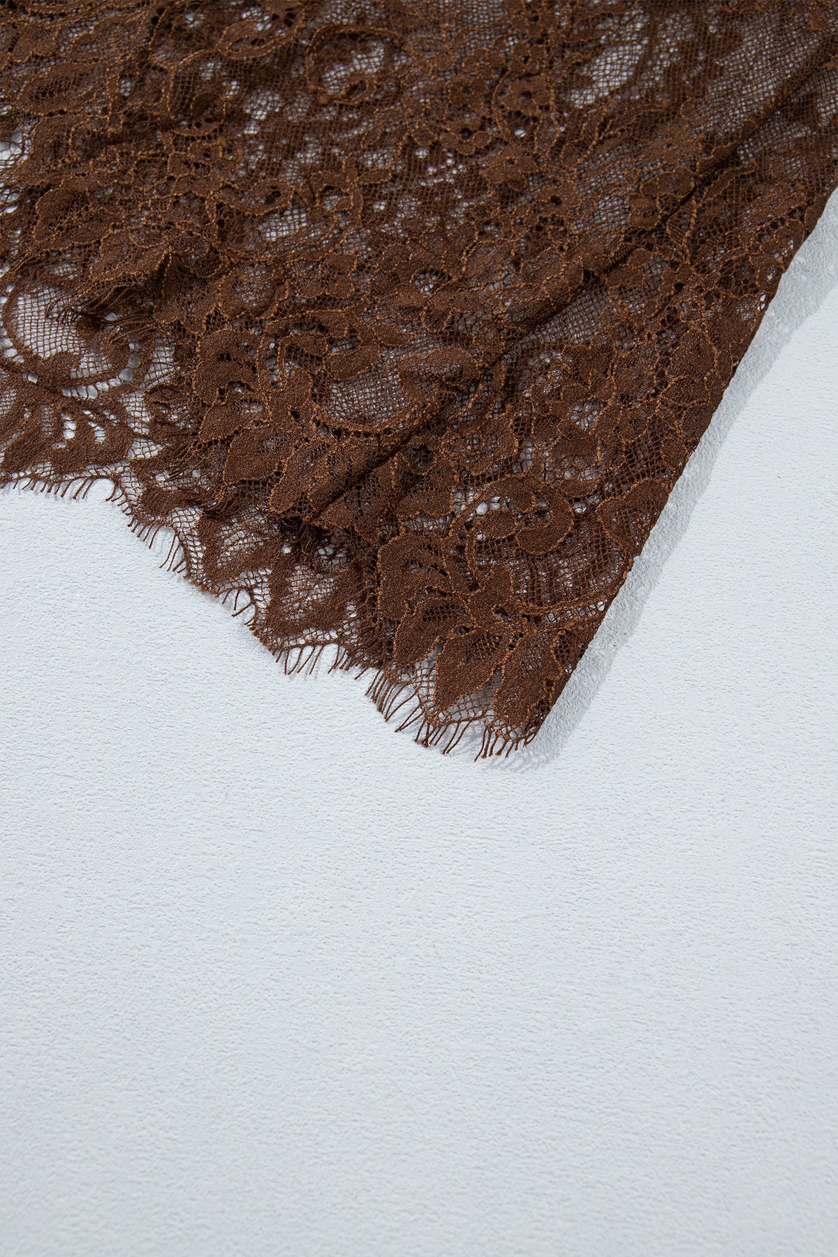 Dark Brown Lace Patchwork Hem Long Casual Shift Skirt-Bottoms/Skirts & Petticoat-[Adult]-[Female]-2022 Online Blue Zone Planet