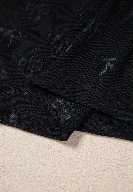 Blue Zone Planet | Bow Round Neck Long Sleeve Top-TOPS / DRESSES-[Adult]-[Female]-2022 Online Blue Zone Planet