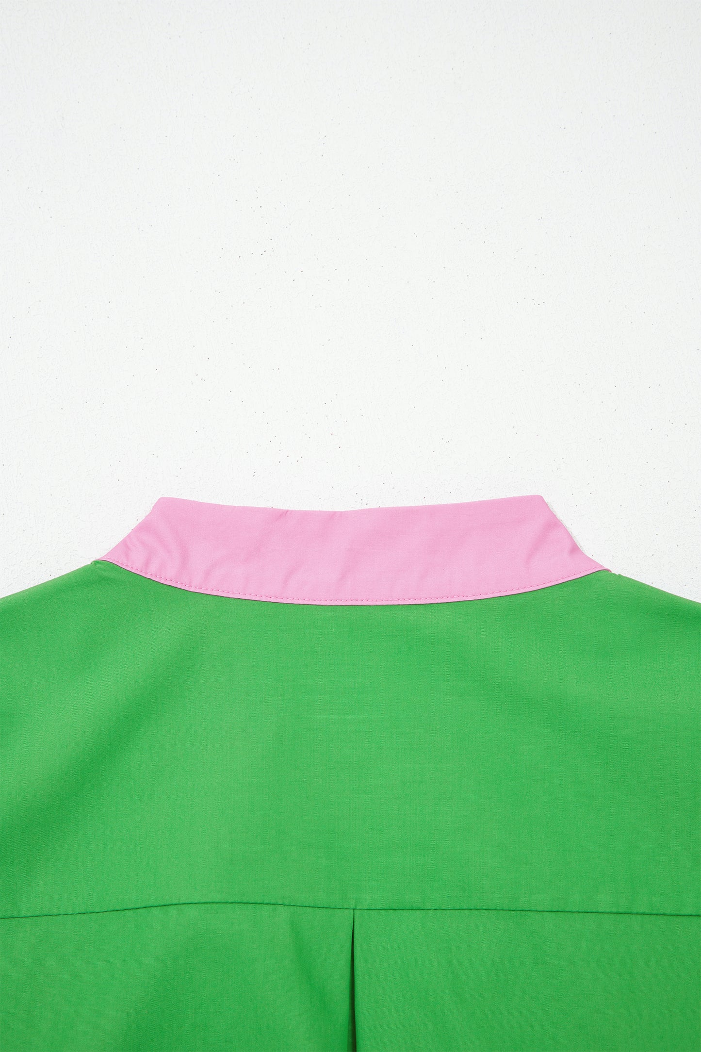 Bright Green Color Block Detail Split Neck Short Puff Sleeve Ruffle Hem Mini Dress-TOPS / DRESSES-[Adult]-[Female]-2022 Online Blue Zone Planet