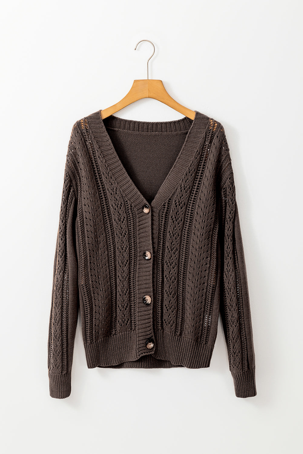 Blue Zone Planet | Beige Open Knit Drop Shoulder Sweater Cardigan-Sweaters & Cardigans/Cardigans-[Adult]-[Female]-2022 Online Blue Zone Planet