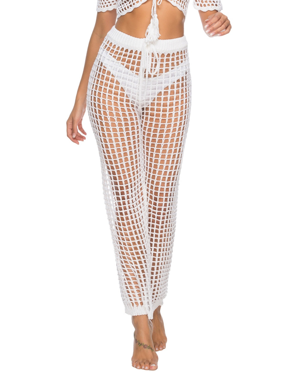 Cutout High Waist Swim Pants-TOPS / DRESSES-[Adult]-[Female]-White-S-2022 Online Blue Zone Planet