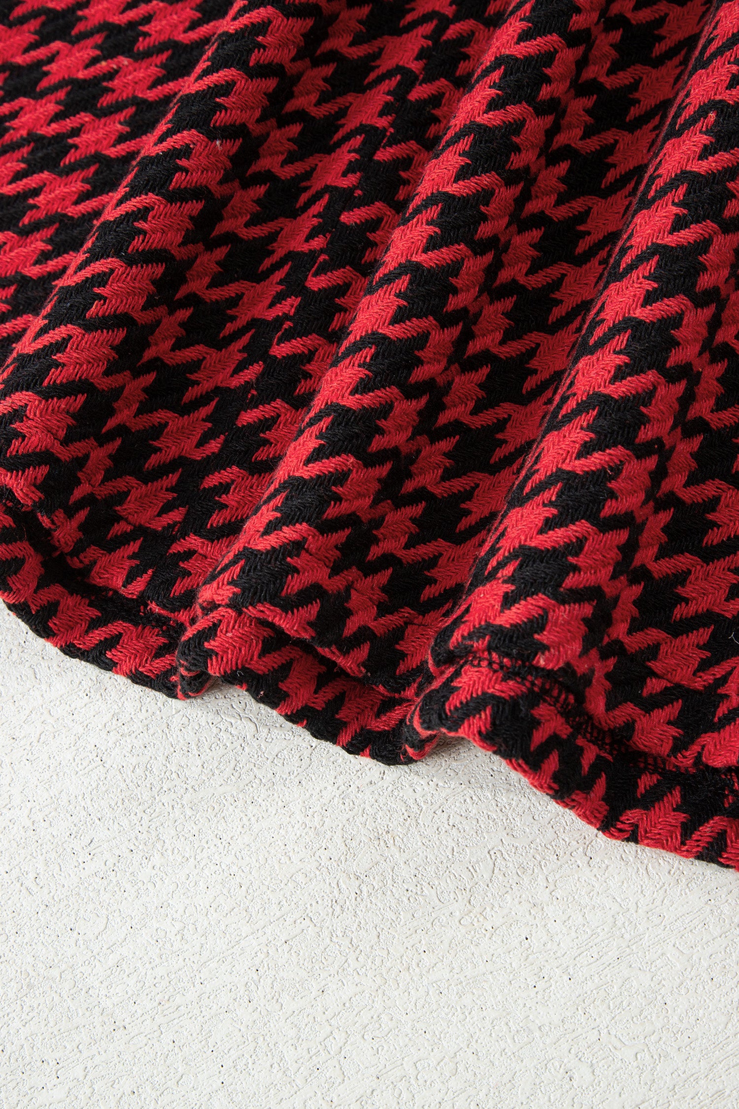 Red Houndstooth Print V Neck Sleeveless Mini Dress-TOPS / DRESSES-[Adult]-[Female]-2022 Online Blue Zone Planet