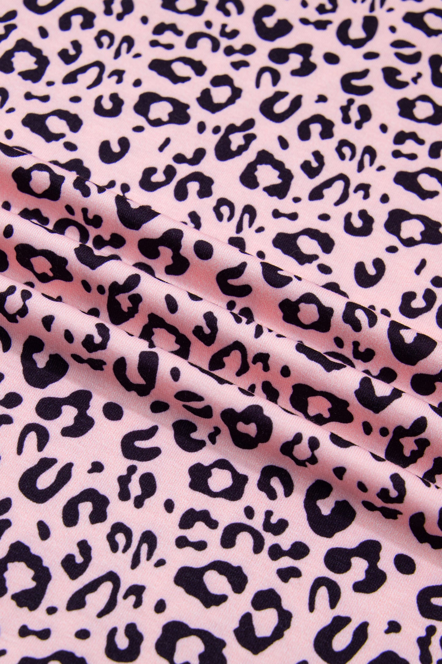 Pink Leopard Striped Contrast Patchwork Plus Size Tee-Plus Size/Plus Size Tops/Plus Size Tops & Tees-[Adult]-[Female]-2022 Online Blue Zone Planet