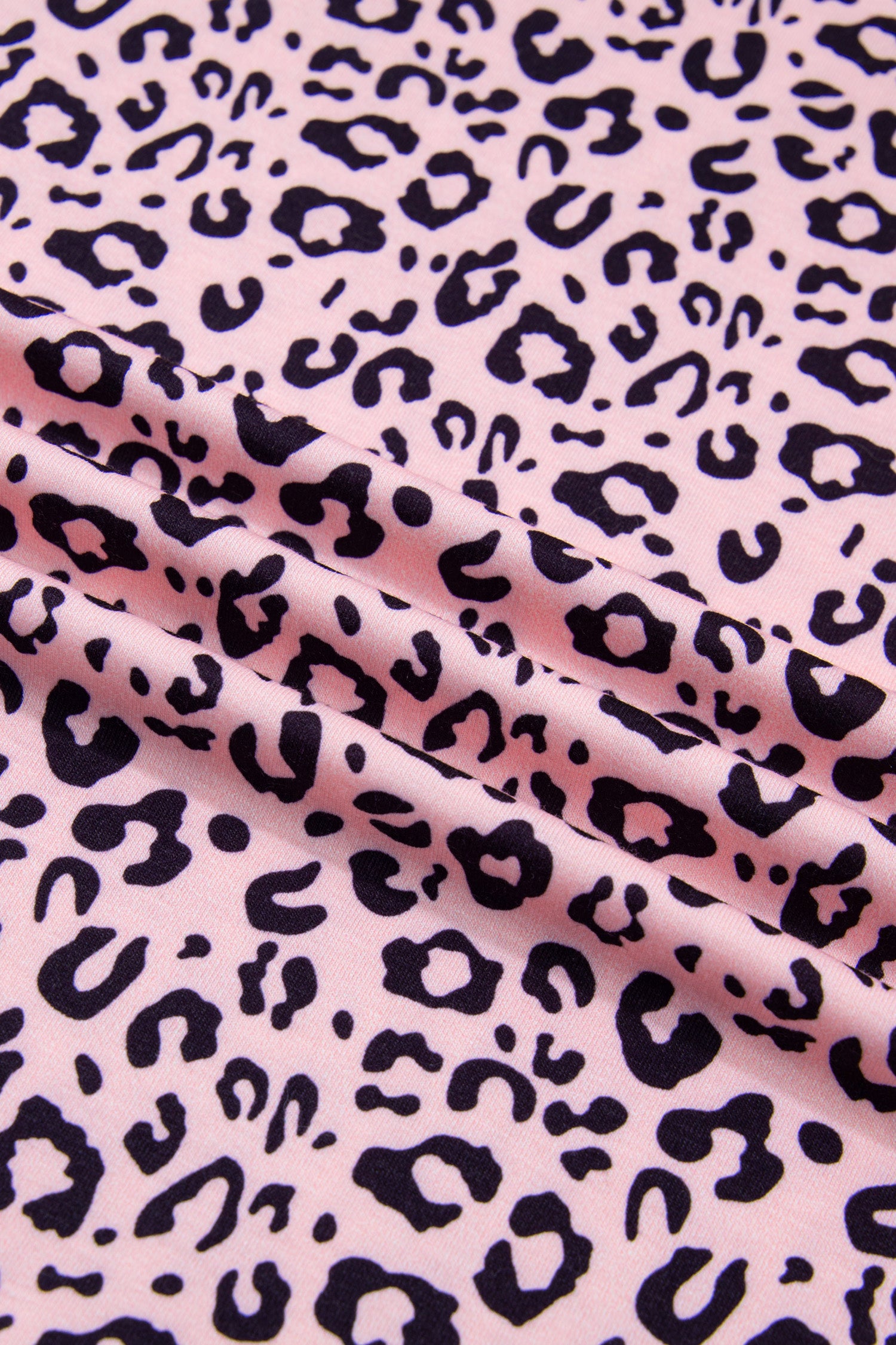 Pink Leopard Striped Contrast Patchwork Plus Size Tee-Plus Size/Plus Size Tops/Plus Size Tops & Tees-[Adult]-[Female]-2022 Online Blue Zone Planet