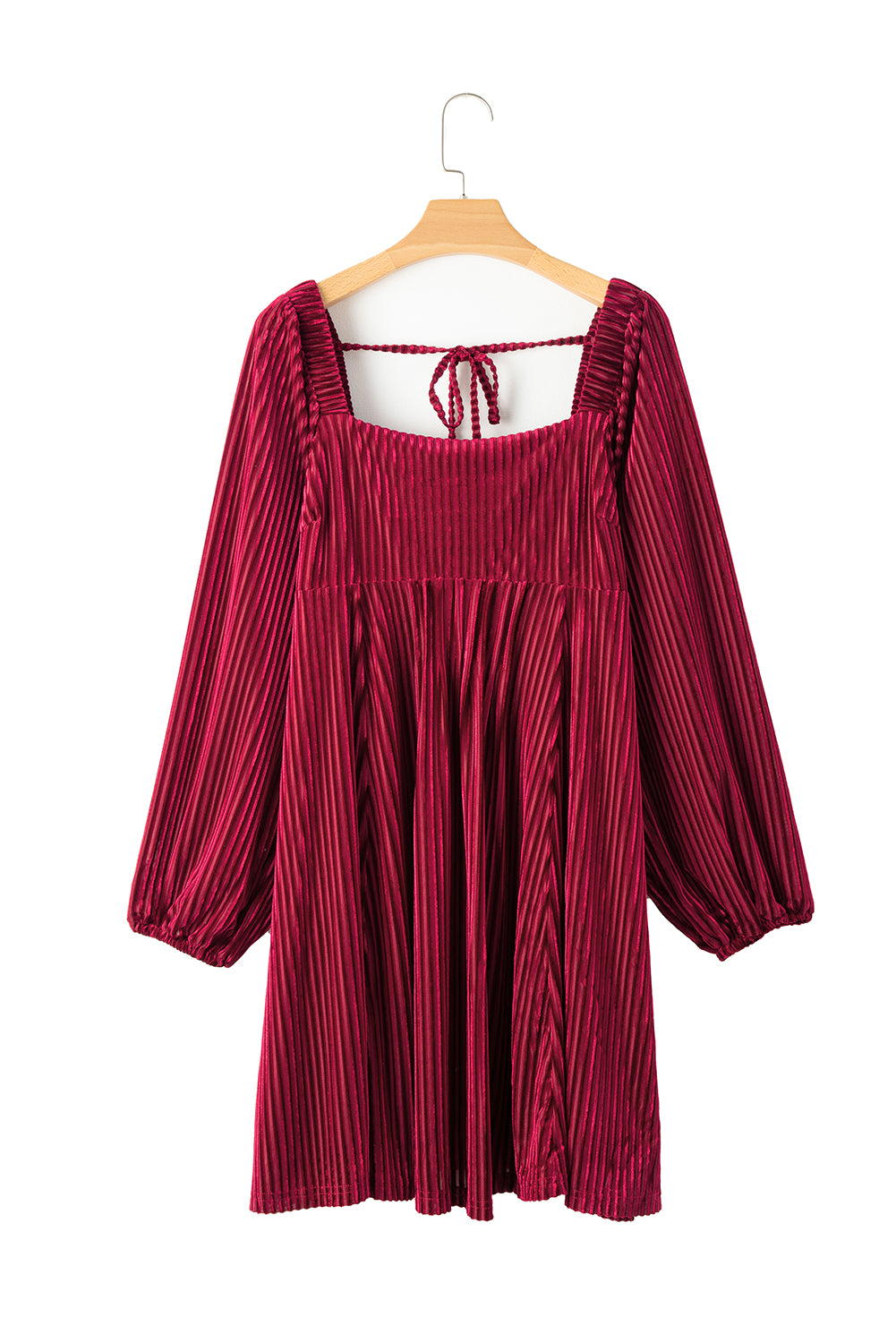 Blue Zone Planet | Square Neck Long Sleeve Mini Dress-TOPS / DRESSES-[Adult]-[Female]-2022 Online Blue Zone Planet