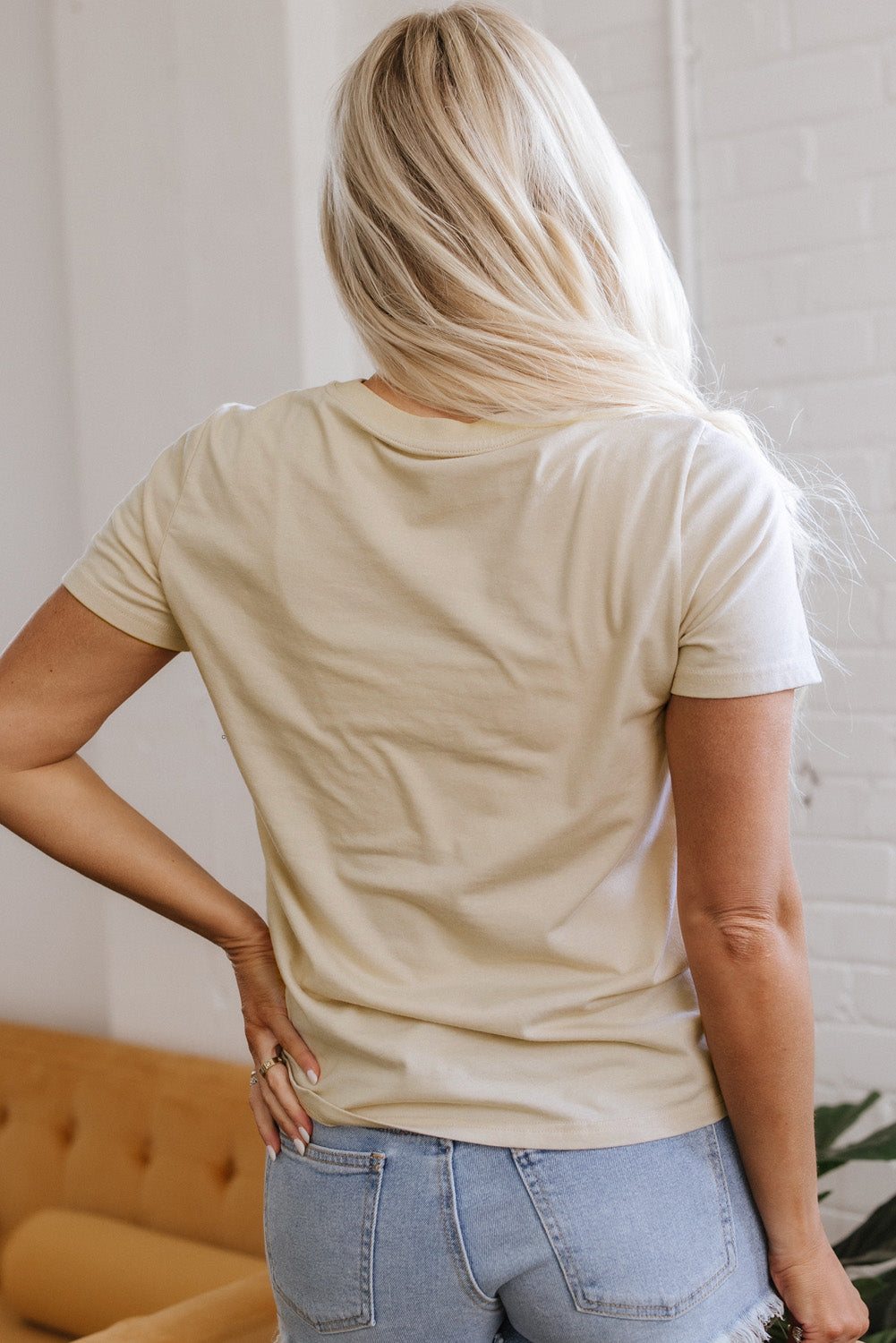 Beige Live Your Best Life Crew Neck Western Graphic Tee-Graphic/Graphic Tees-[Adult]-[Female]-2022 Online Blue Zone Planet