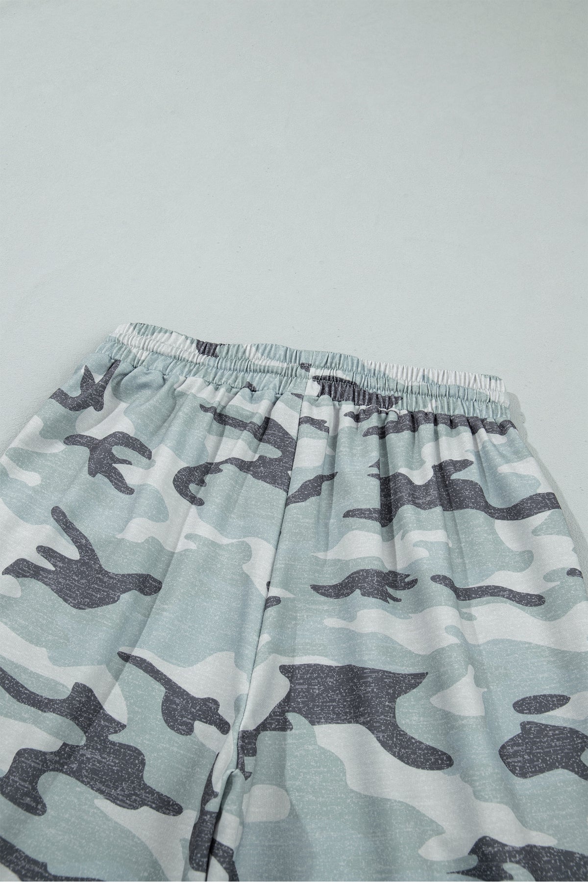 Green Camo Wide Leg Tie Elastic Waist Casual Pants-Bottoms/Pants & Culotte-[Adult]-[Female]-2022 Online Blue Zone Planet