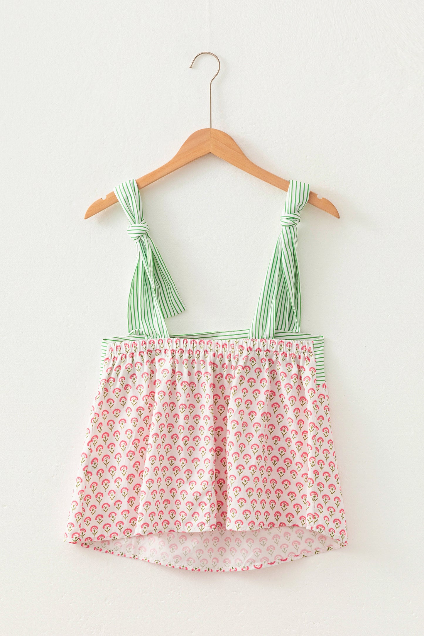 Pink Fashion Printed Knot Straps Babydoll Tank Top-Tops/Tank Tops-[Adult]-[Female]-2022 Online Blue Zone Planet
