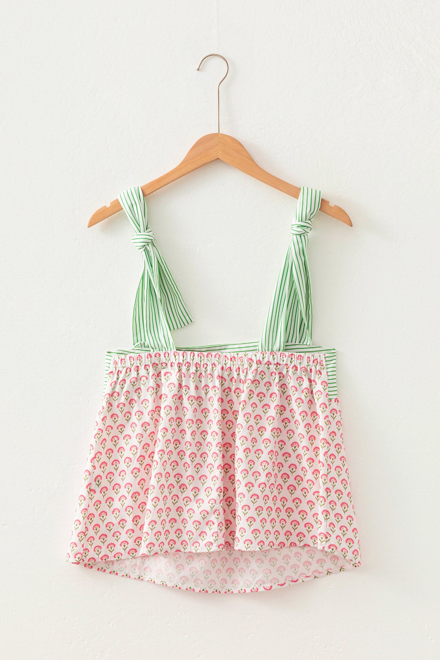 Pink Fashion Printed Knot Straps Babydoll Tank Top-Tops/Tank Tops-[Adult]-[Female]-2022 Online Blue Zone Planet