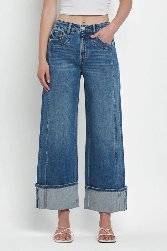Straight Leg Jeans with Pockets-BOTTOM SIZES SMALL MEDIUM LARGE-[Adult]-[Female]-Medium-S-2022 Online Blue Zone Planet