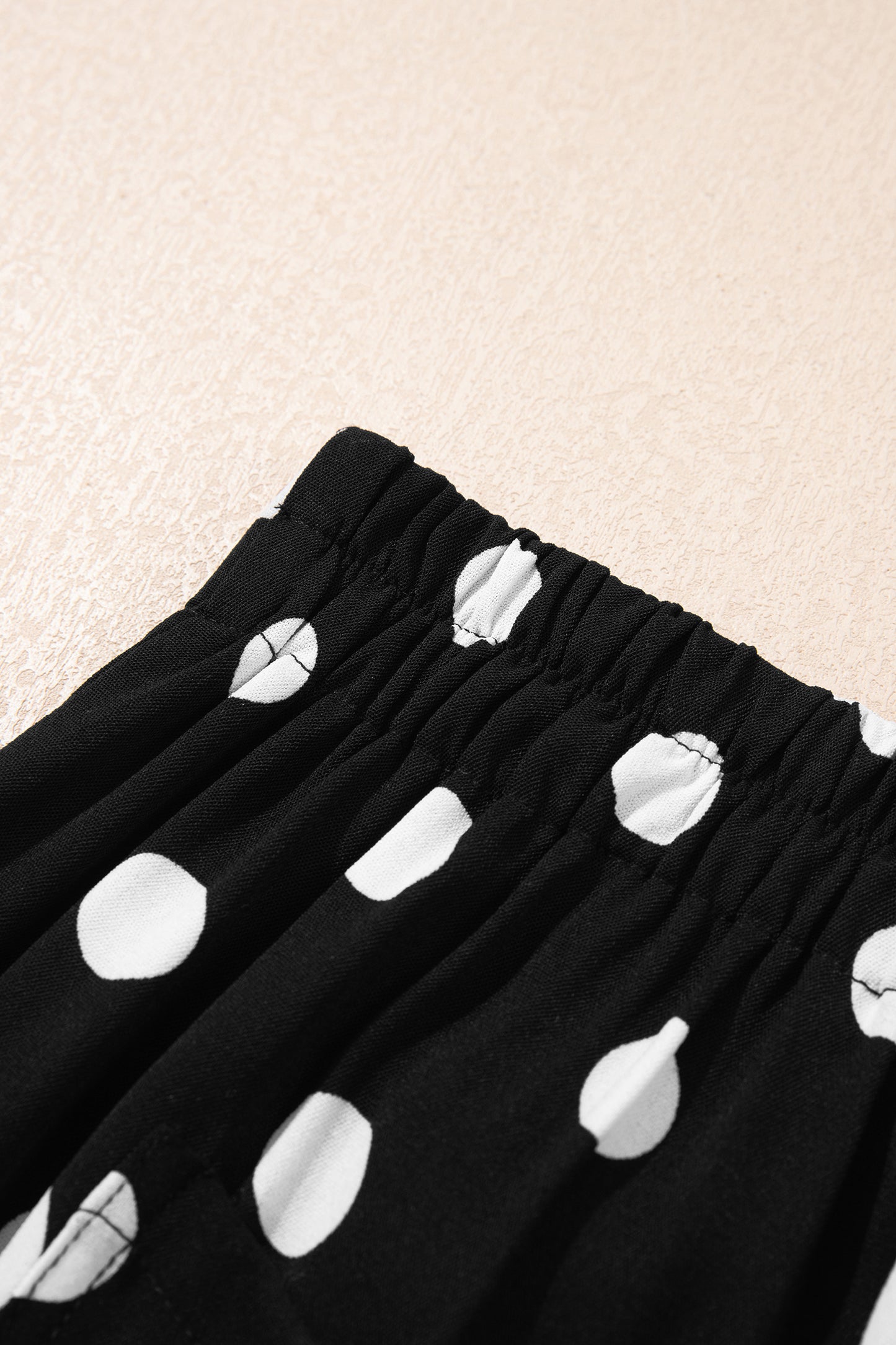 Black Polka Dot Print Patched Pocket Mid-rise Straight Leg Pants-Bottoms/Pants & Culotte-[Adult]-[Female]-2022 Online Blue Zone Planet
