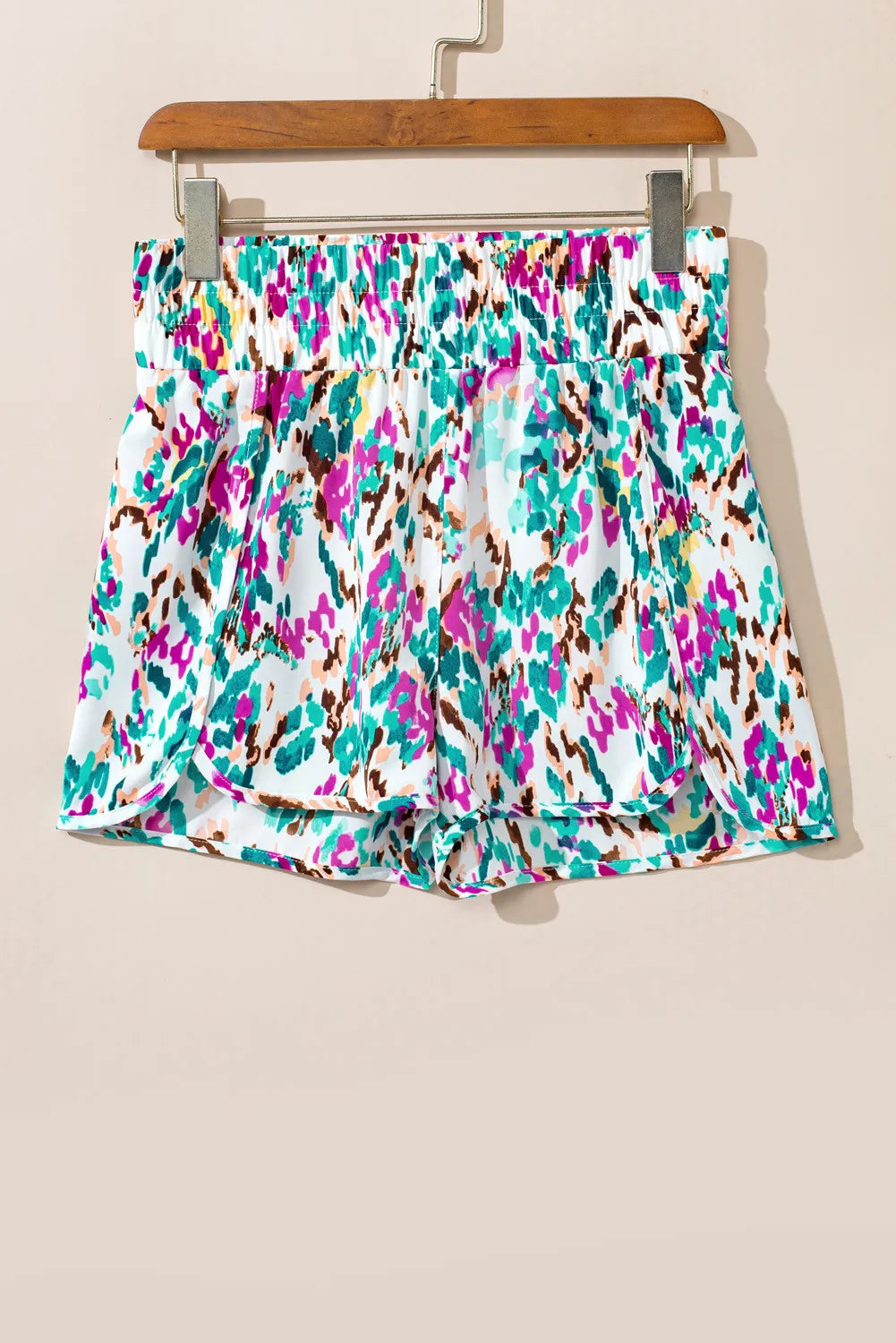 Printed High Waist Shorts-[Adult]-[Female]-2022 Online Blue Zone Planet