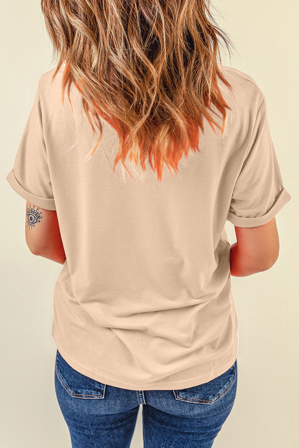 Khaki Sequin Turkey Patched Thanksgiving Graphic Tee-Graphic/Graphic Tees-[Adult]-[Female]-2022 Online Blue Zone Planet