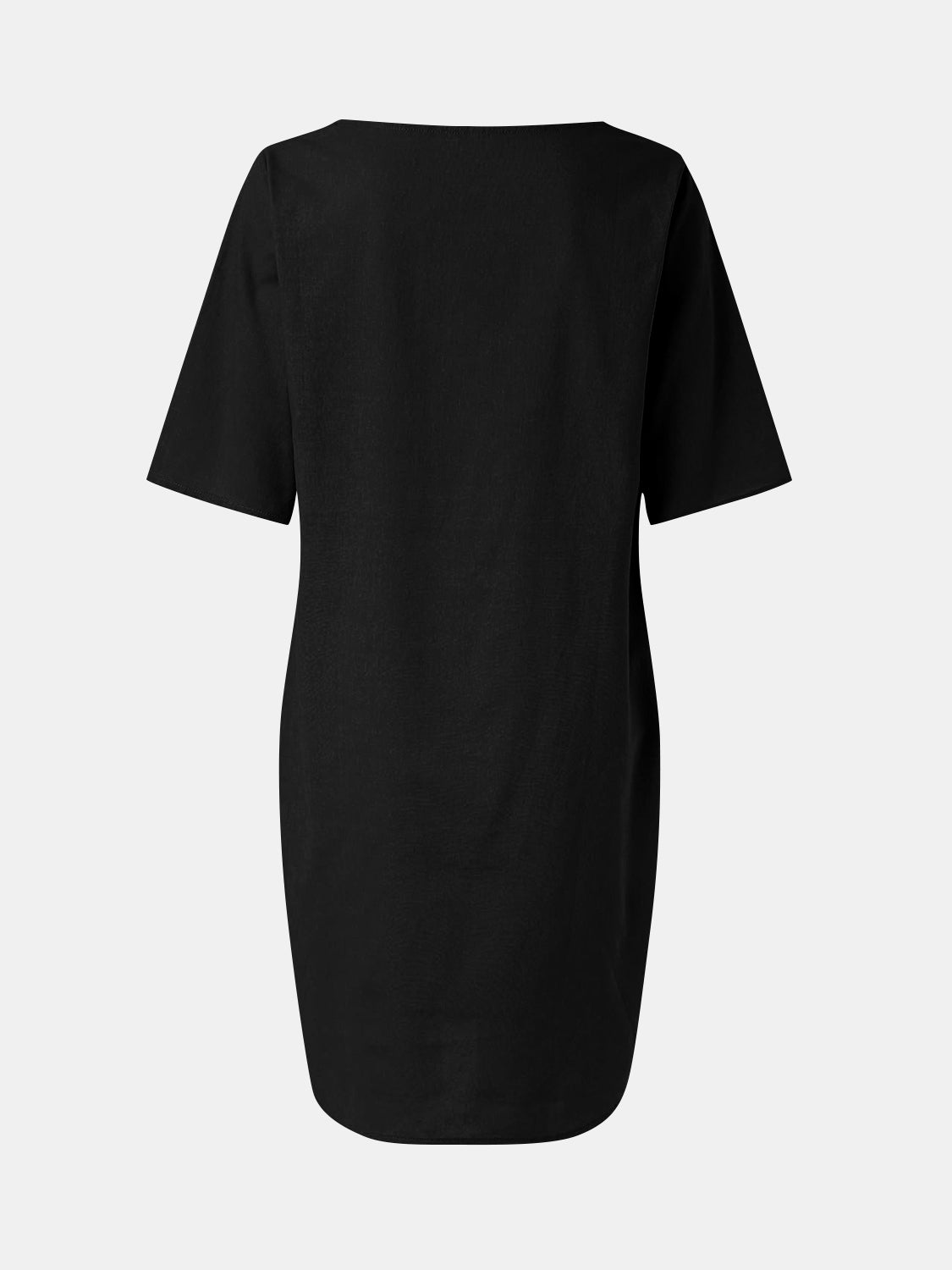 Full Size Round Neck Half Sleeve Dress with Pockets-TOPS / DRESSES-[Adult]-[Female]-2022 Online Blue Zone Planet