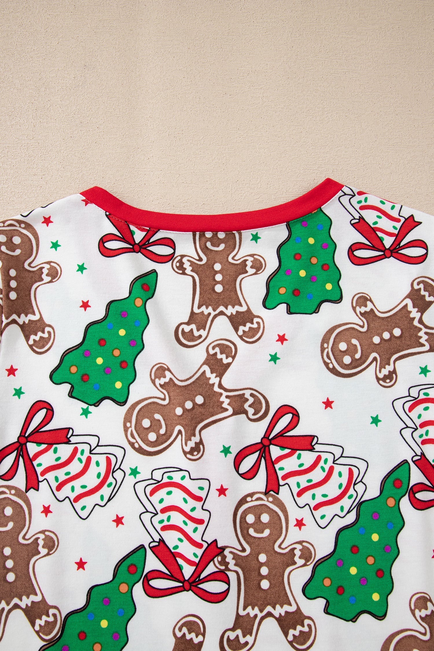 White Christmas Pattern Button V Neck Pullover Drawstring Pants 2pcs Lounge Set-Loungewear & Sleepwear/Loungewear-[Adult]-[Female]-2022 Online Blue Zone Planet