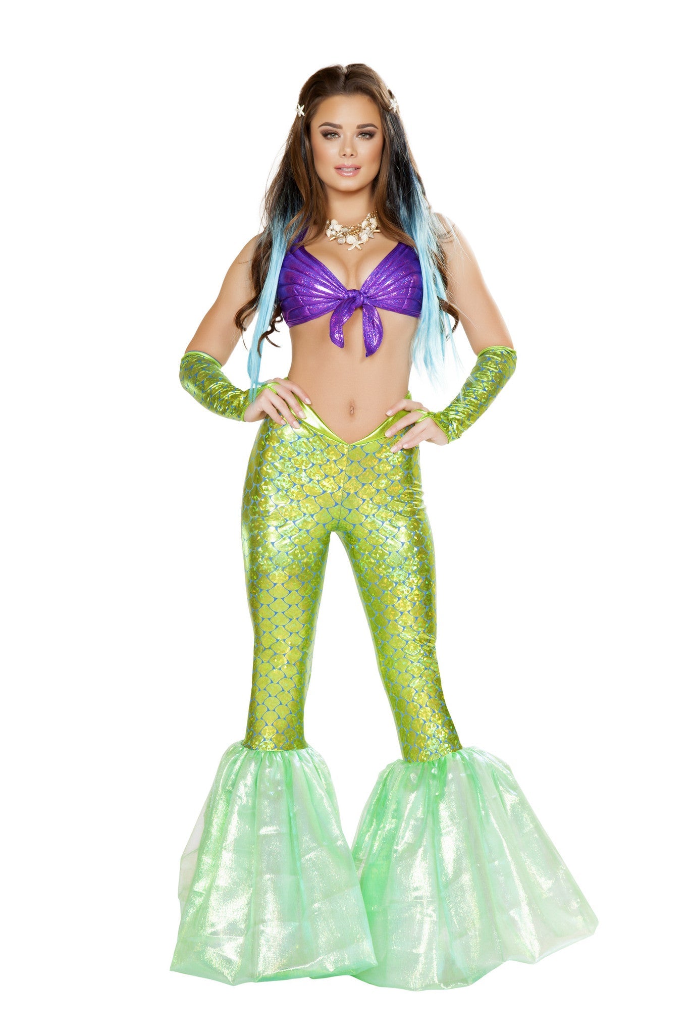 2 Piece Poseidon S Daughter Costume-TOPS / DRESSES-[Adult]-[Female]-Purple/Green-L-2022 Online Blue Zone Planet