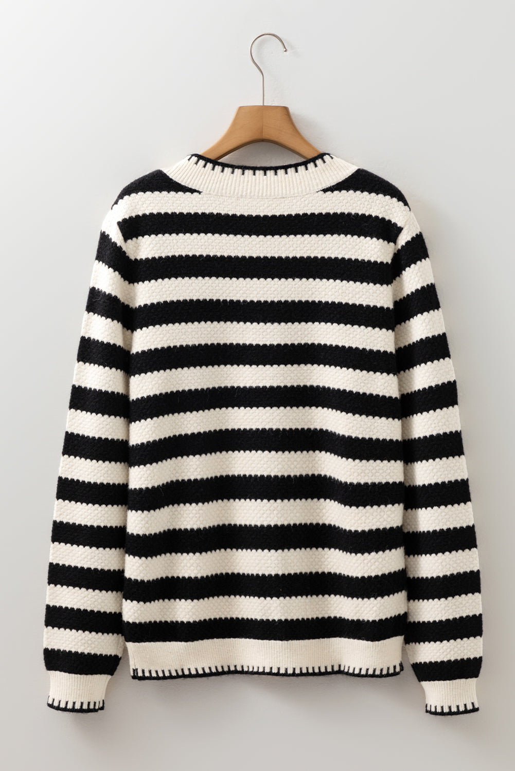 Black Stripe Chic Golden Button Cardigan Sweater-TOPS / DRESSES-[Adult]-[Female]-2022 Online Blue Zone Planet