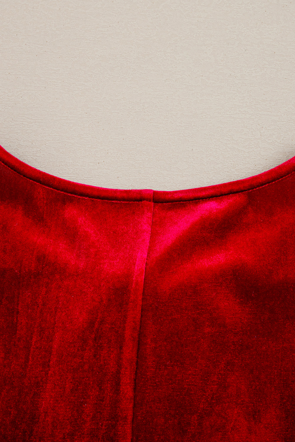 Fiery Red Bowknot Decor High Waist Velvet Mini Dress