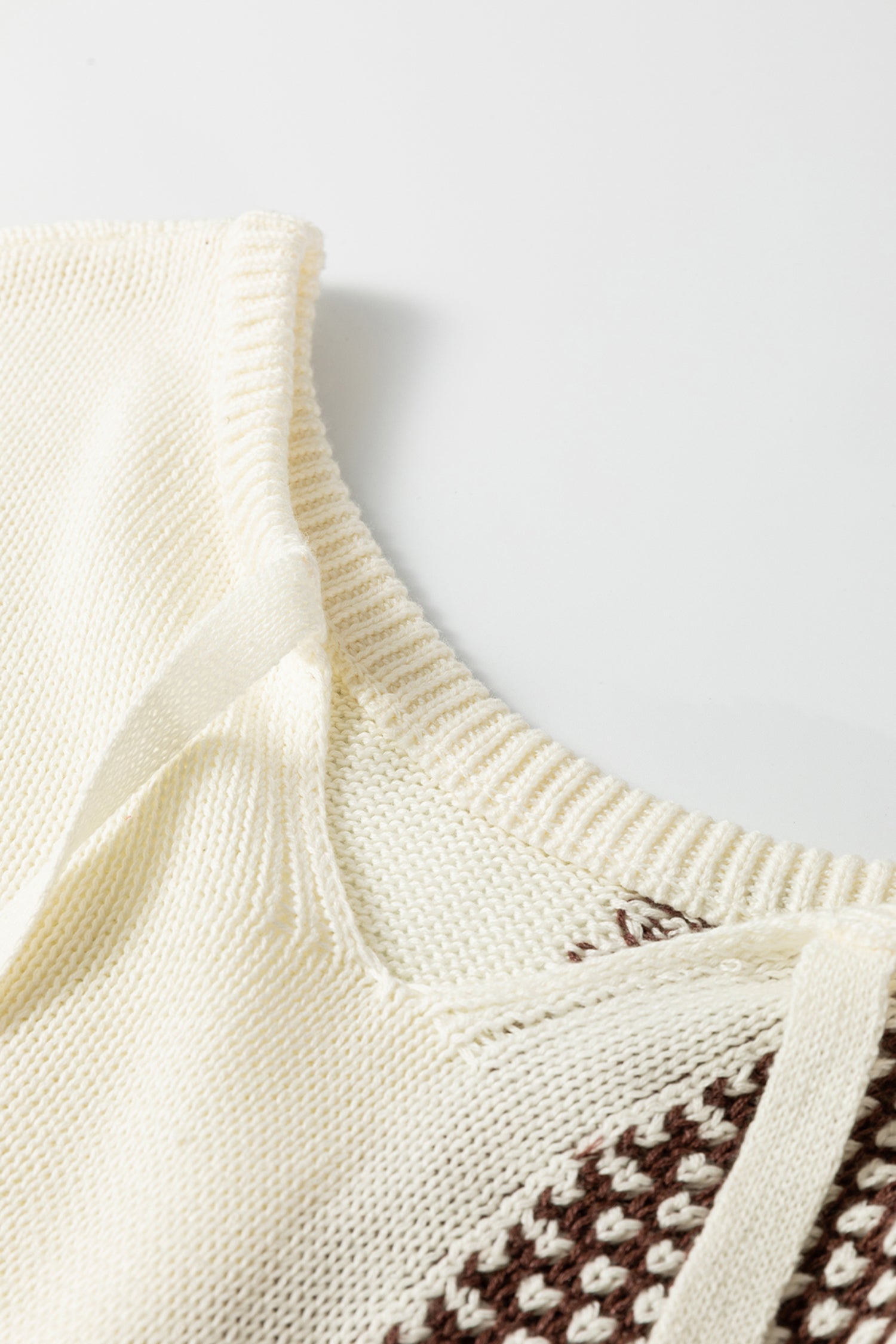 Dark Khaki Color Block Back Tie Drop Shoulder Loose Sweater-TOPS / DRESSES-[Adult]-[Female]-2022 Online Blue Zone Planet