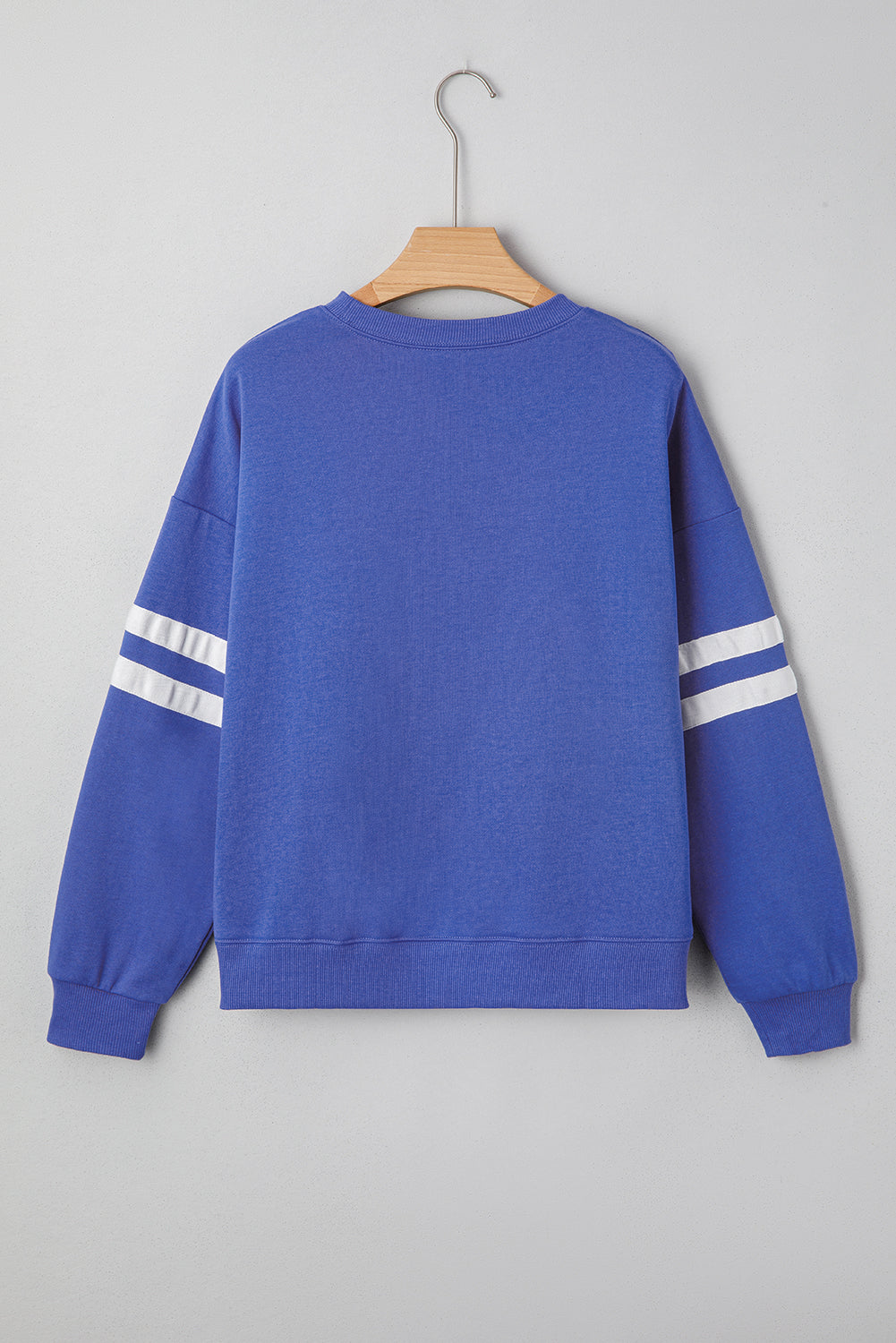 Light French Beige Varsity Striped Detail Drop Shoulder Oversized Sweatshirt-Tops/Sweatshirts & Hoodies-[Adult]-[Female]-2022 Online Blue Zone Planet