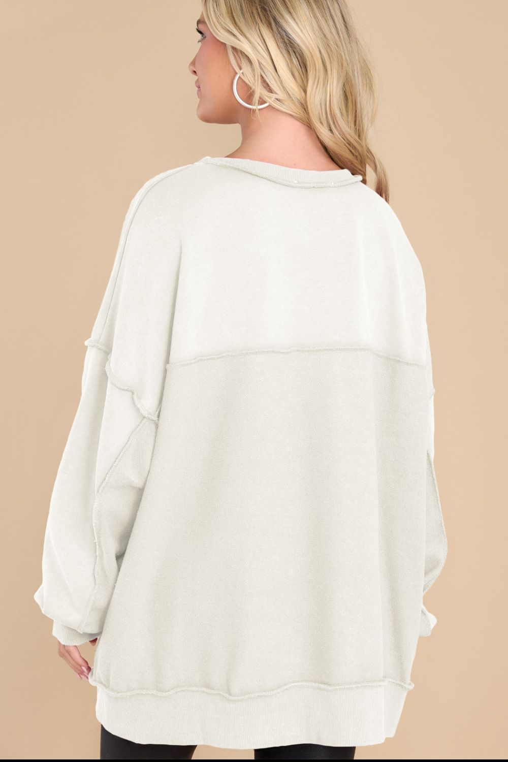 Exposed Seam Long Sleeve Sweatshirt-TOPS / DRESSES-[Adult]-[Female]-2022 Online Blue Zone Planet