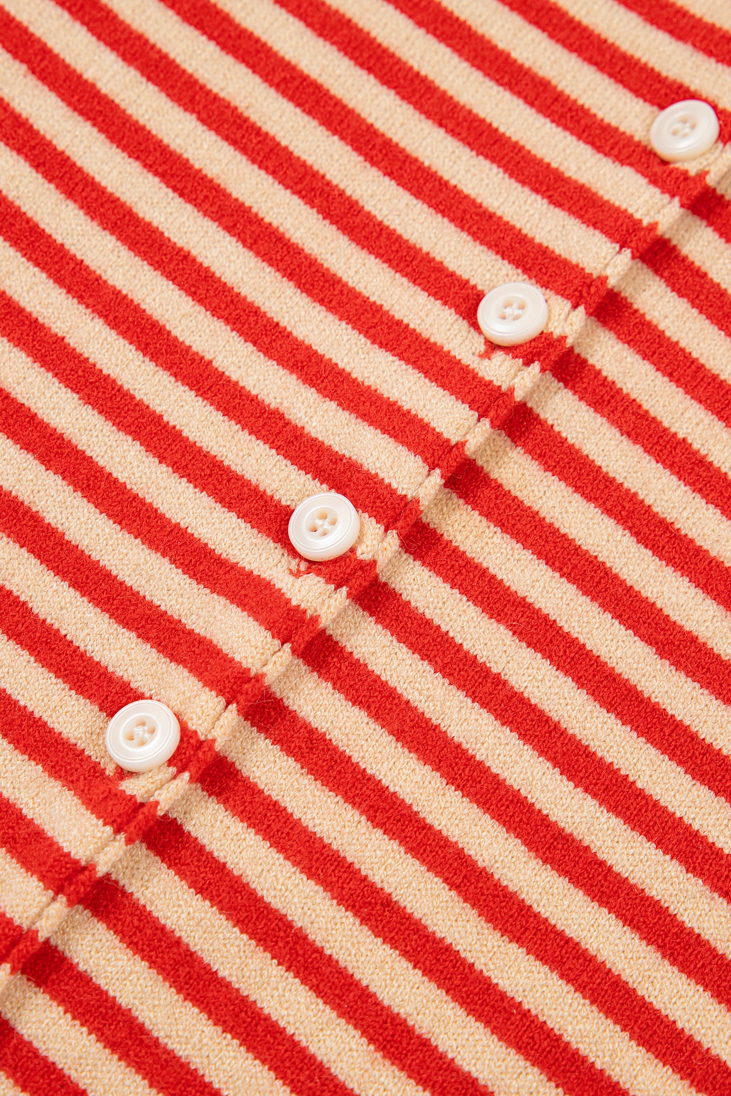 Red Stripe Striped Button Collar Long Sleeve Knit Cardigan-Sweaters & Cardigans/Cardigans-[Adult]-[Female]-2022 Online Blue Zone Planet