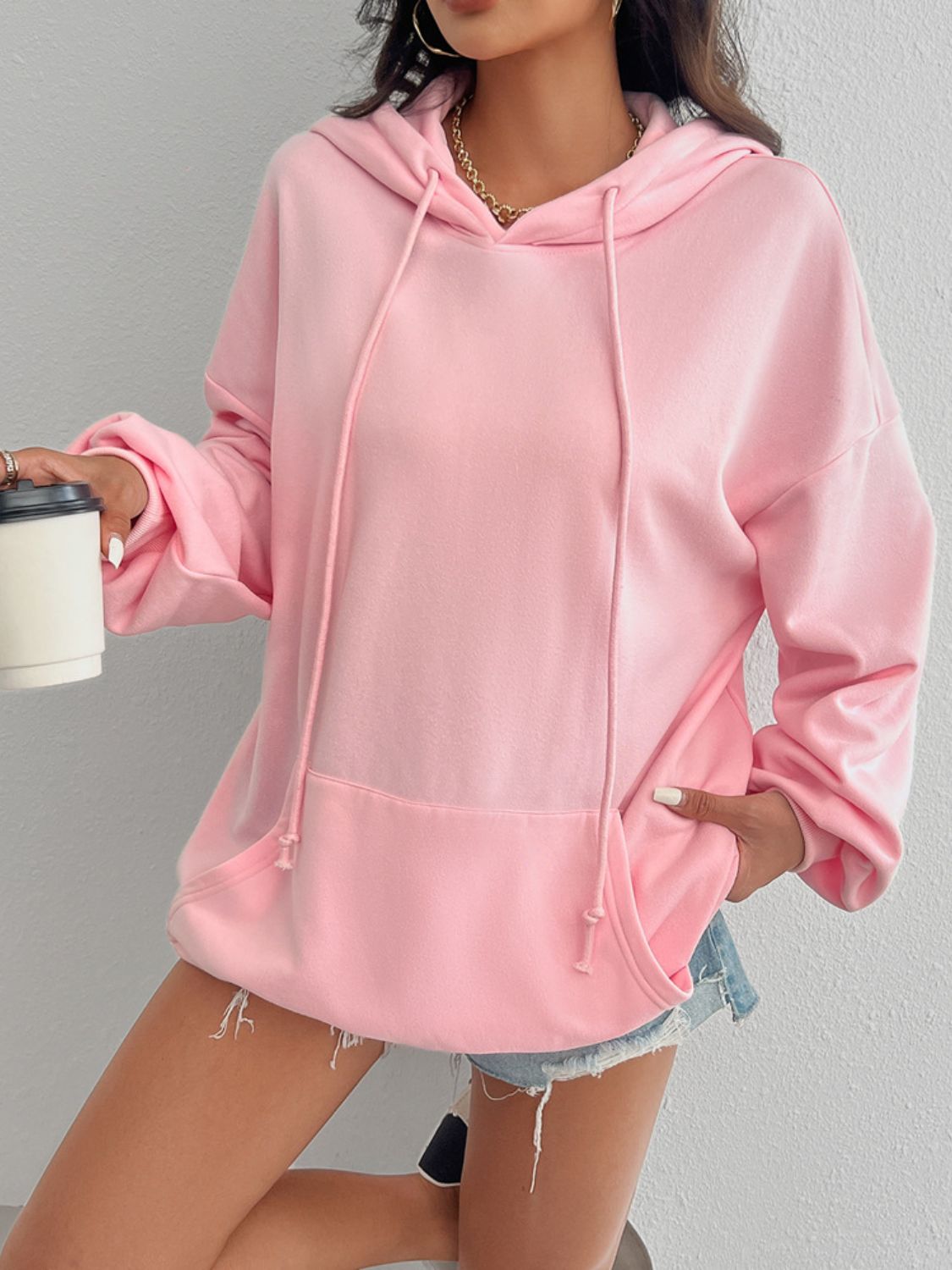 Devine Drawstring Long Sleeve Hoodie-TOPS / DRESSES-[Adult]-[Female]-2022 Online Blue Zone Planet