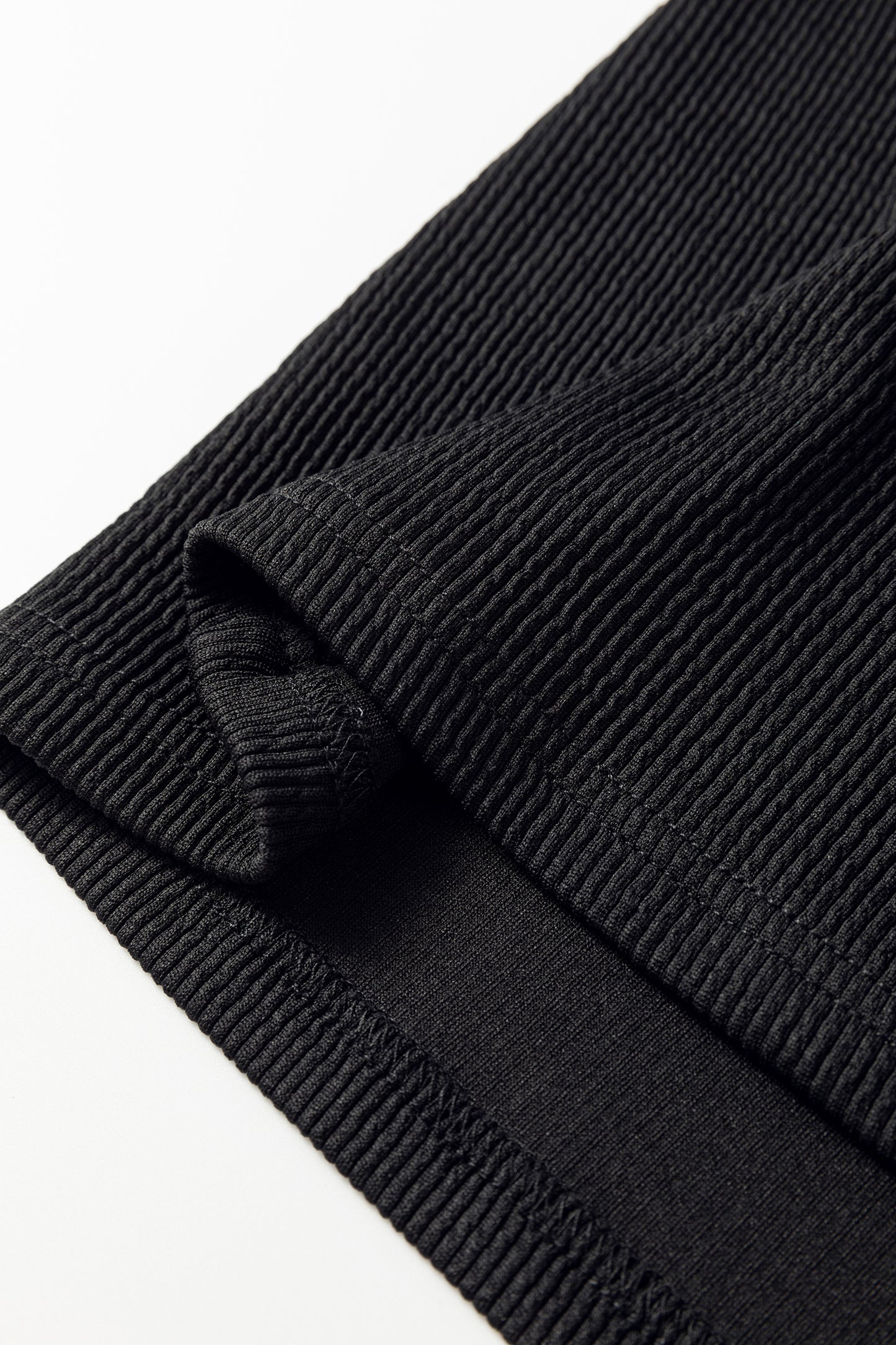 Black Contrast Leopard Ruffled Short Sleeve Ribbed Knit Top-Tops/Blouses & Shirts-[Adult]-[Female]-2022 Online Blue Zone Planet