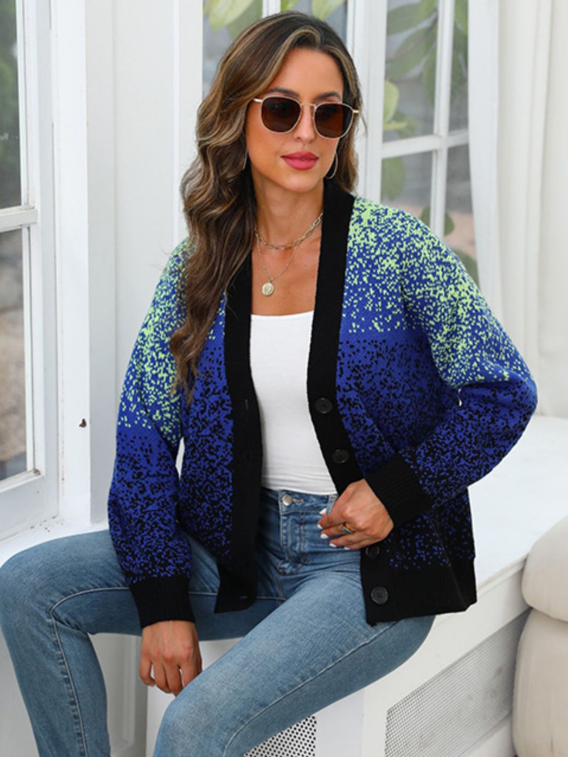 Blue Zone Planet | Button Up Long Sleeve Cardigan-TOPS / DRESSES-[Adult]-[Female]-Navy-One Size-2022 Online Blue Zone Planet