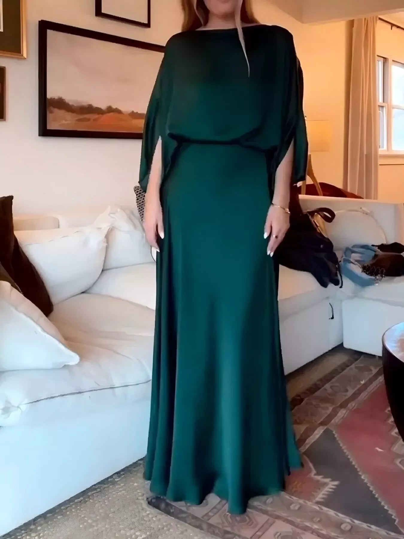 Full Size Elegant Batwing Sleeve Maxi Dress Plus Size Blue Zone Planet Full Size Elegant Batwing Sleeve Maxi Dress Plus Size Blue Zone Planet
