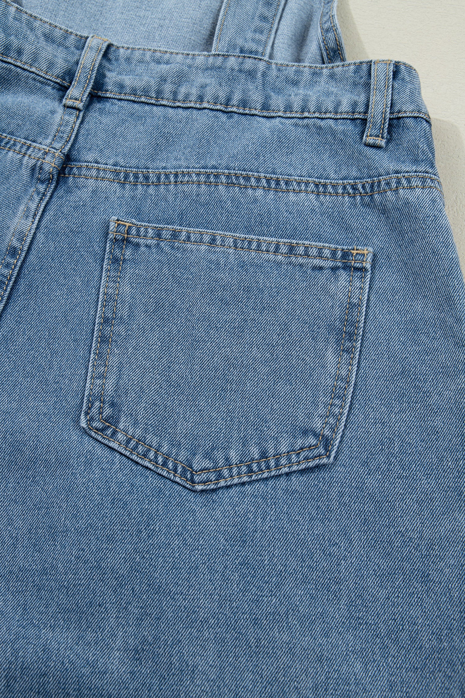 Dusk Blue Pleated Wide Leg Retro Pocketed Denim Jumpsuit-Bottoms/Jumpsuits & Rompers-[Adult]-[Female]-2022 Online Blue Zone Planet