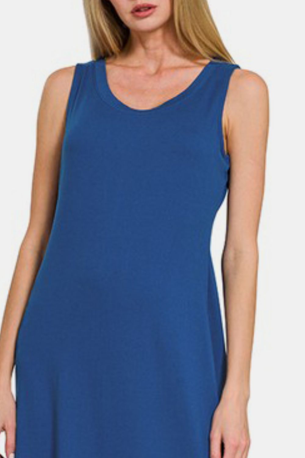 Zenana Scoop Neck Wide Strap Tank Dress-TOPS / DRESSES-[Adult]-[Female]-2022 Online Blue Zone Planet