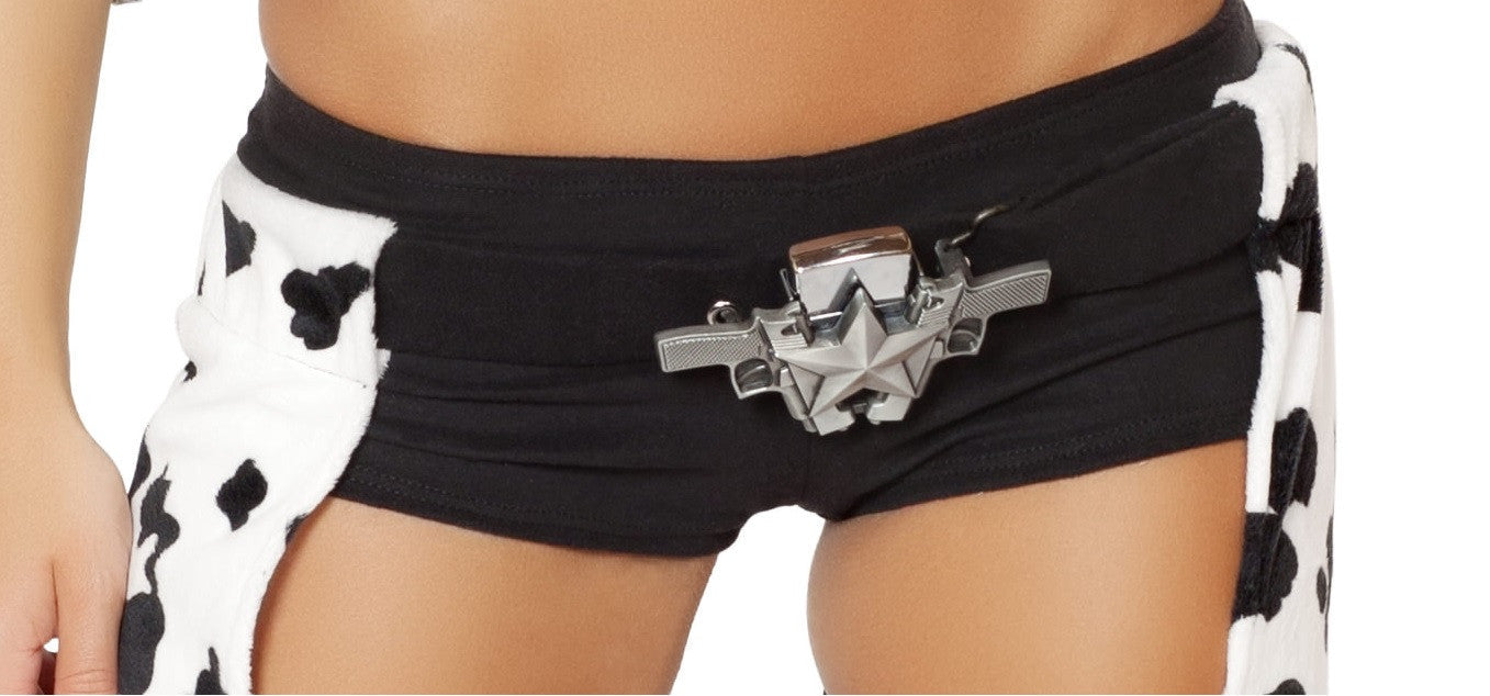 Double Gun Belt Buckle With Star Detail Costume-TOPS / DRESSES-[Adult]-[Female]-Silver-O/S-2022 Online Blue Zone Planet