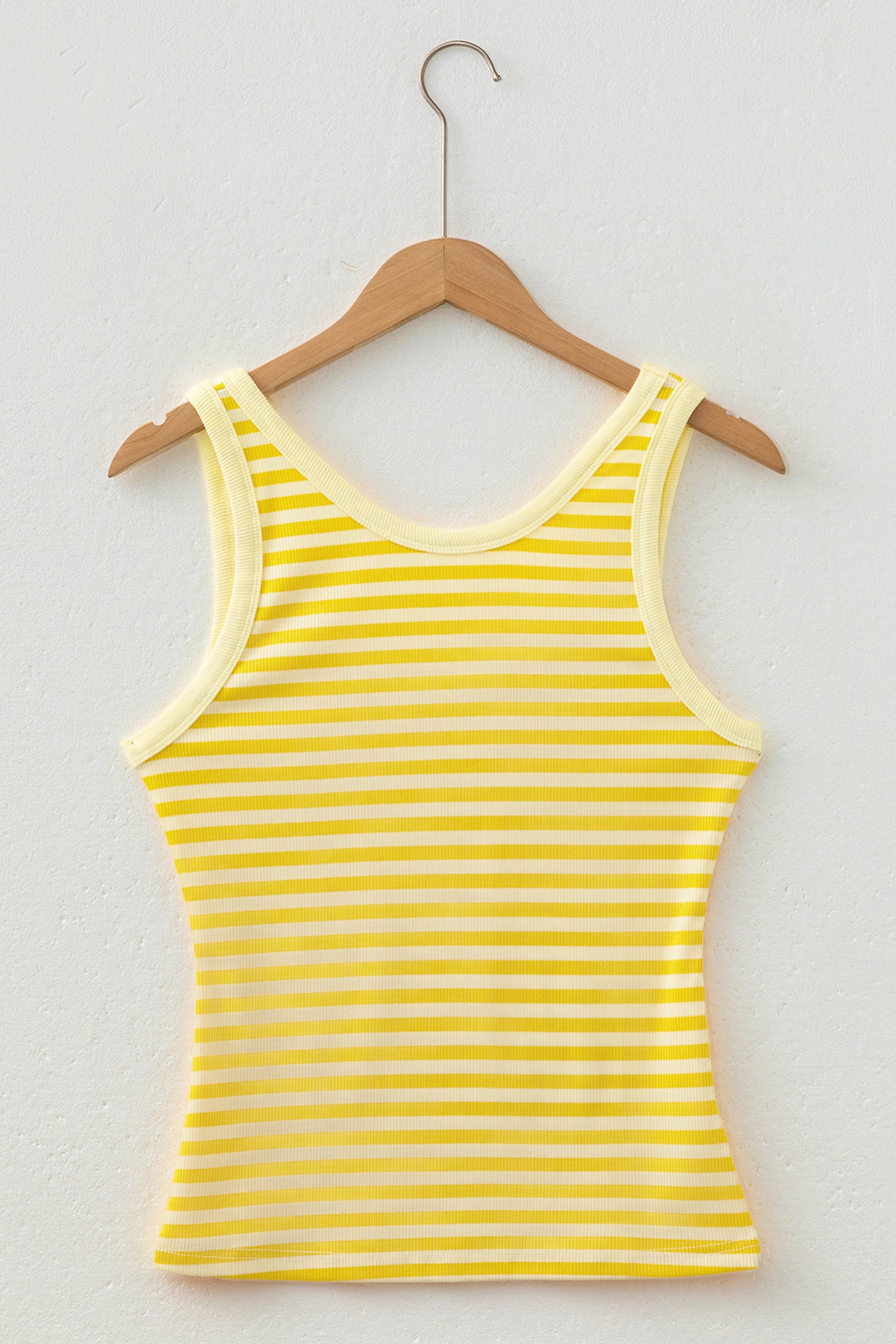 Pink Stripe Ribbed Knit Slim Tank Top-Tops/Tank Tops-[Adult]-[Female]-2022 Online Blue Zone Planet
