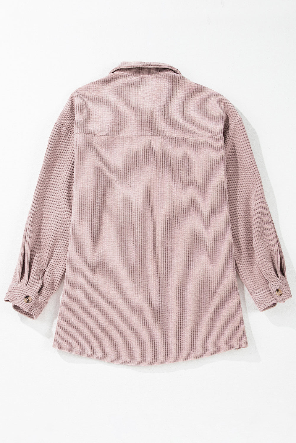 Light Pink Corduroy Flap Pocket Button Up Shacket-Outerwear/Jackets-[Adult]-[Female]-2022 Online Blue Zone Planet