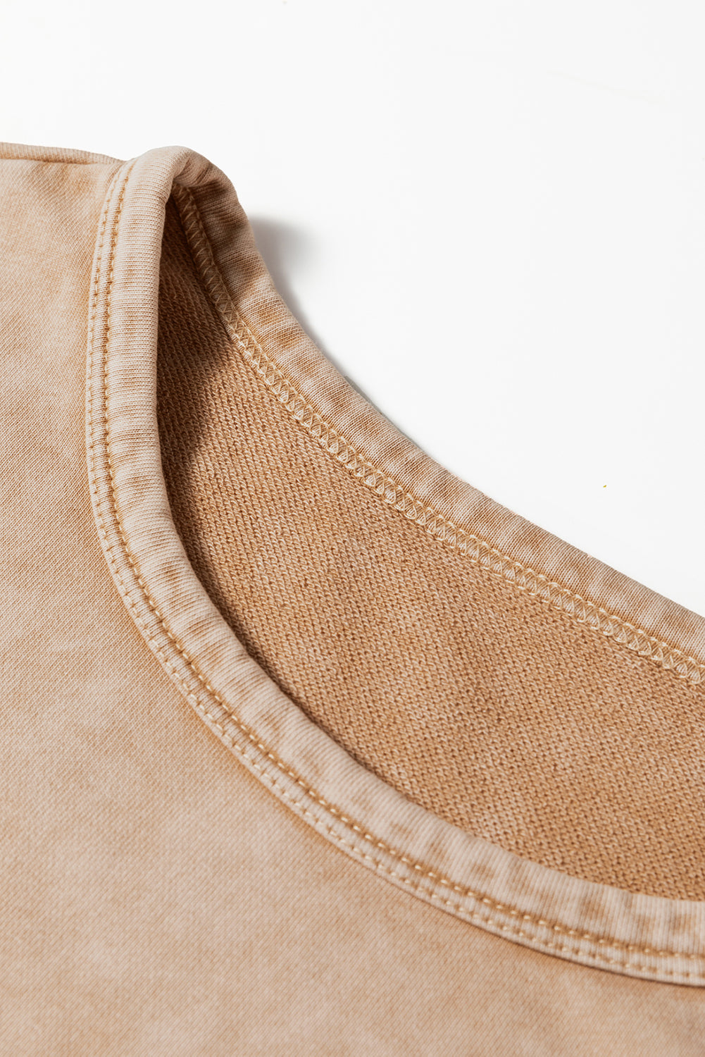 Light French Beige Mineral Wash Big Bow Patchwork Pullover Sweatshirt-Tops/Sweatshirts & Hoodies-[Adult]-[Female]-2022 Online Blue Zone Planet