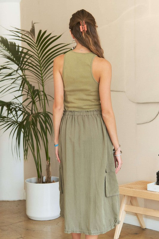 ADORA Drawstring Sleeveless Washed Dress-TOPS / DRESSES-[Adult]-[Female]-2022 Online Blue Zone Planet