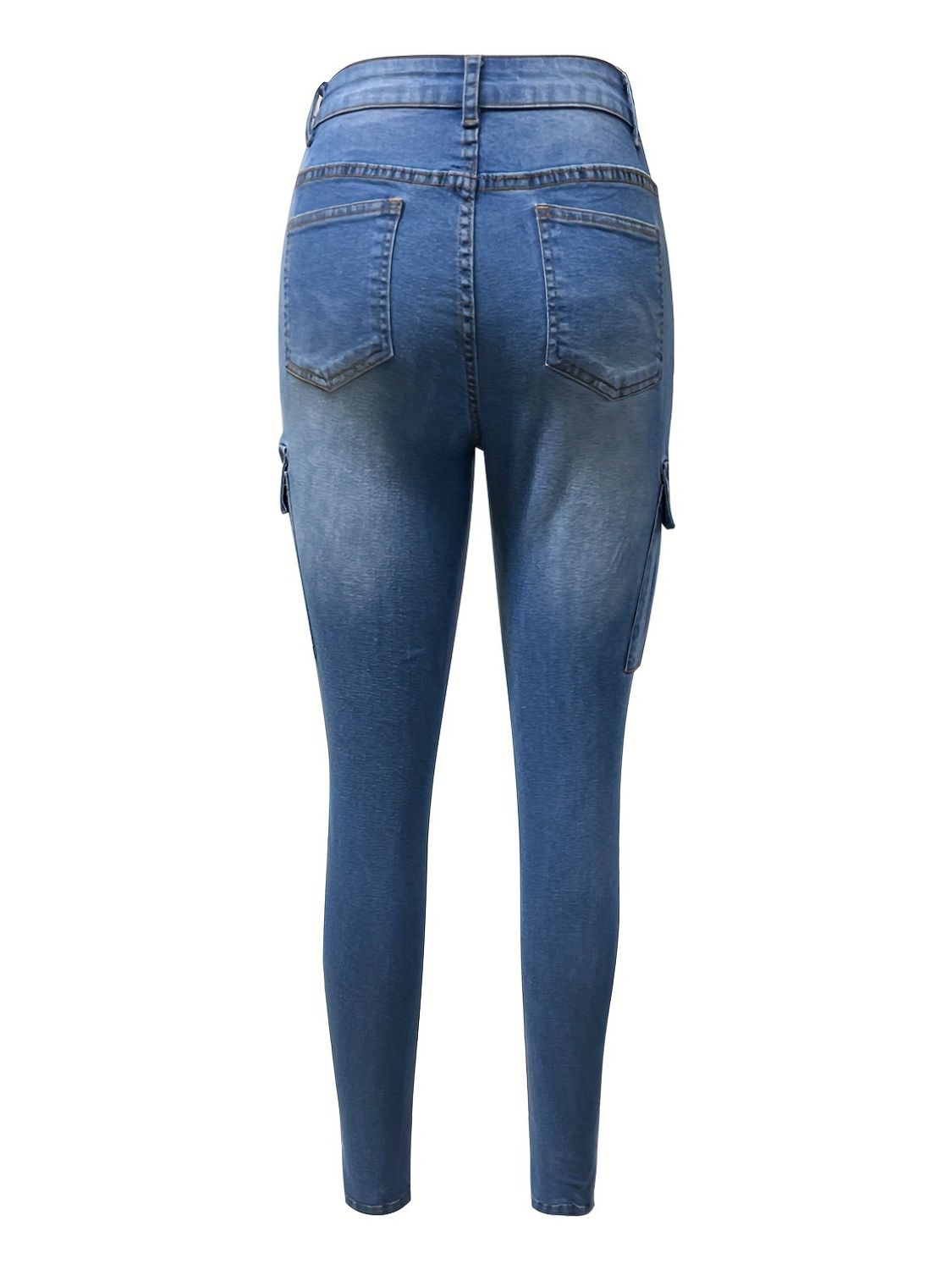 Blue Zone Planet | Skinny Jeans with Pockets-BOTTOMS SIZES SMALL MEDIUM LARGE-[Adult]-[Female]-2022 Online Blue Zone Planet