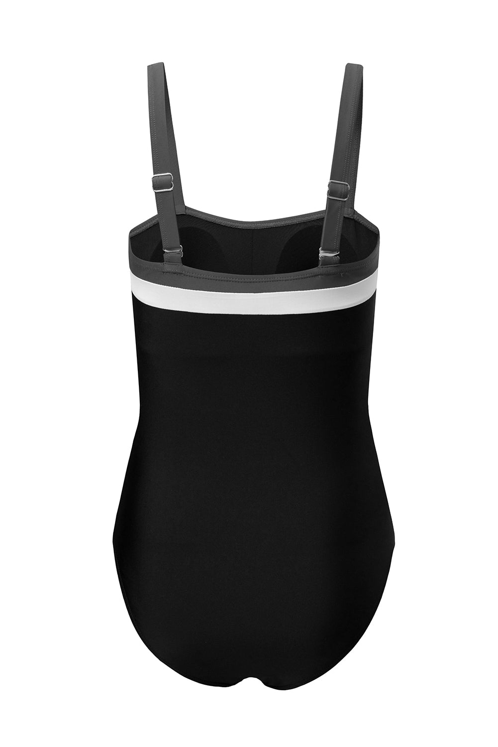 Black Color Block Detail Adjustable Straps One Piece Swimsuit-Swimwear/One Piece Swimsuit-[Adult]-[Female]-2022 Online Blue Zone Planet