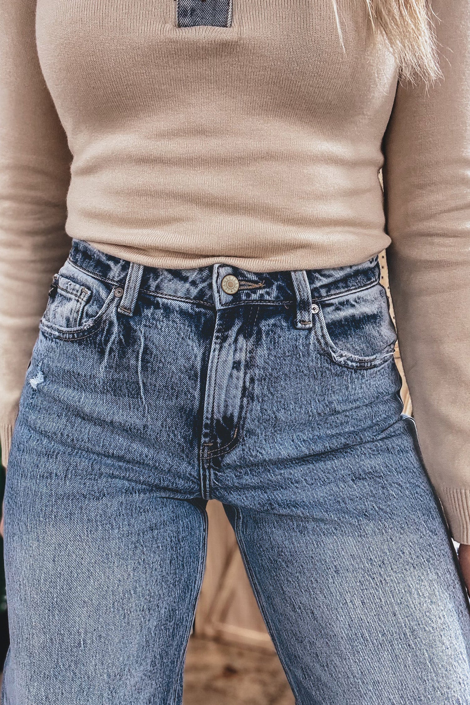 Ashleigh Blue Cuffed Straight Loose Jeans-Bottoms/Jeans-[Adult]-[Female]-2022 Online Blue Zone Planet