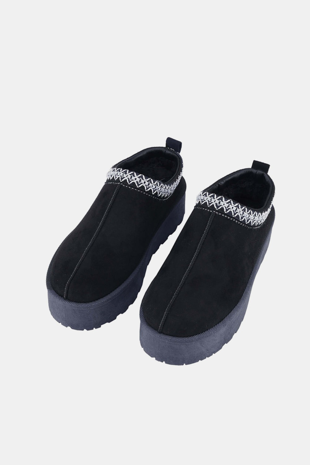 Blue Zone Planet | Weeboo Platform Embroidered Trim Slip-On Boots-SHOES-[Adult]-[Female]-2022 Online Blue Zone Planet