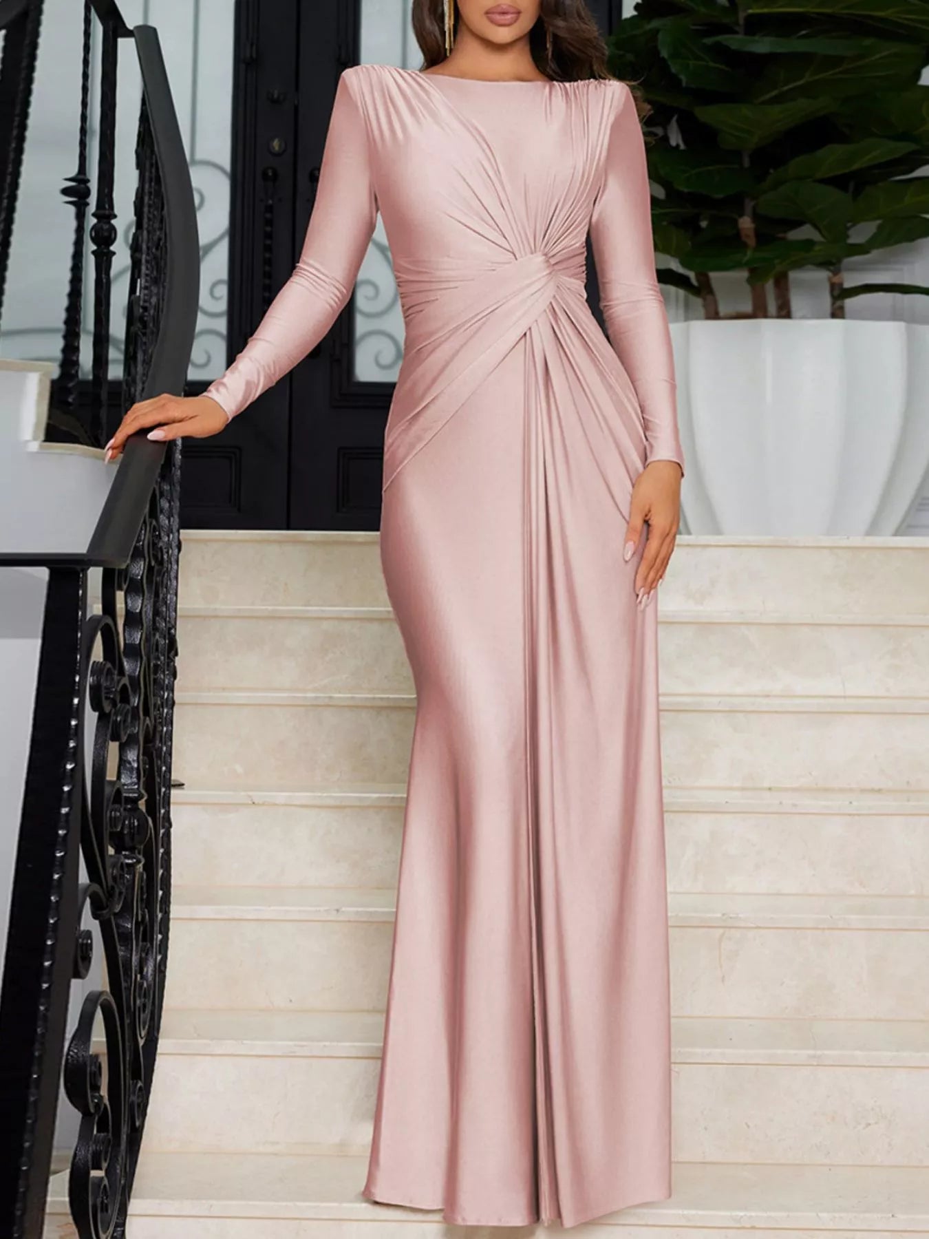 Layla's Twisted Long Sleeve Maxi Dress – Blue Zone Planet
