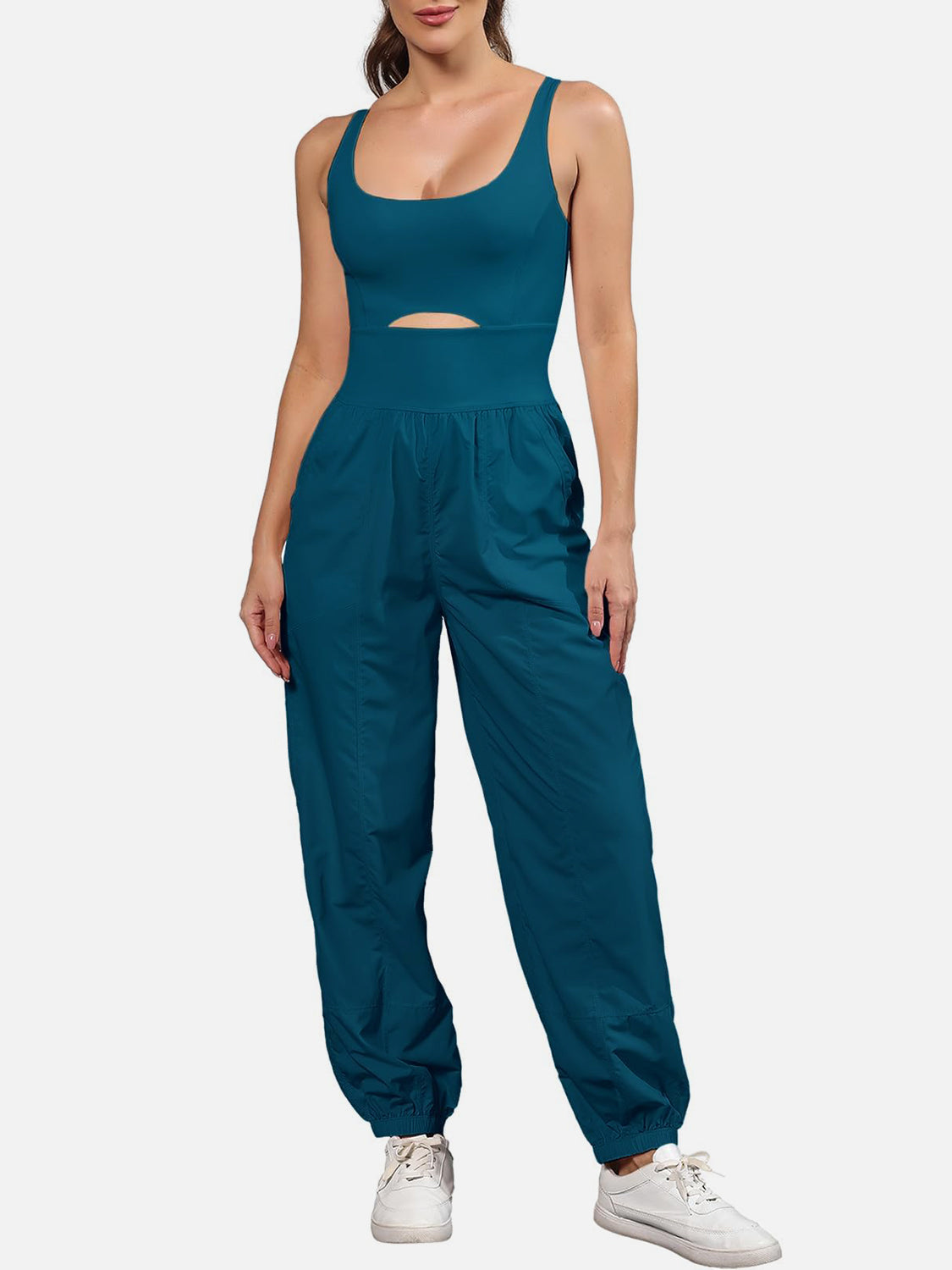 Cutout Scoop Neck Wide Strap Jumpsuit-TOPS / DRESSES-[Adult]-[Female]-French Blue-S-2022 Online Blue Zone Planet