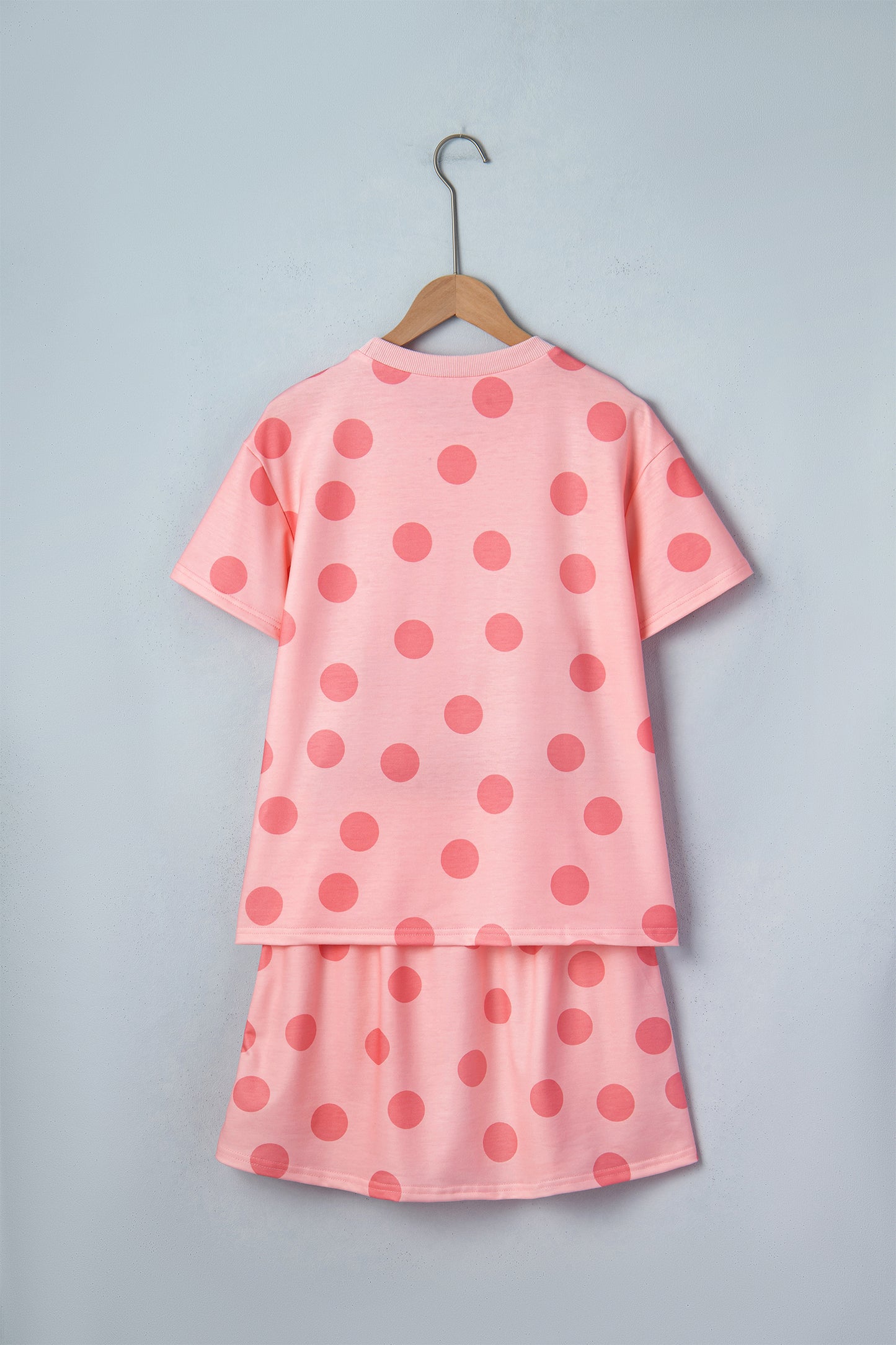 White Polka Dot Short Sleeve Top Casual Skort 2pcs Outfit-Two Piece Sets/Two Piece Dresses-[Adult]-[Female]-2022 Online Blue Zone Planet