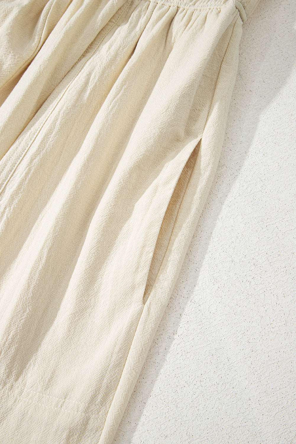 Beige Ruched High Waist Sleeveless Wide Leg Jumpsuit-Bottoms/Jumpsuits & Rompers-[Adult]-[Female]-2022 Online Blue Zone Planet