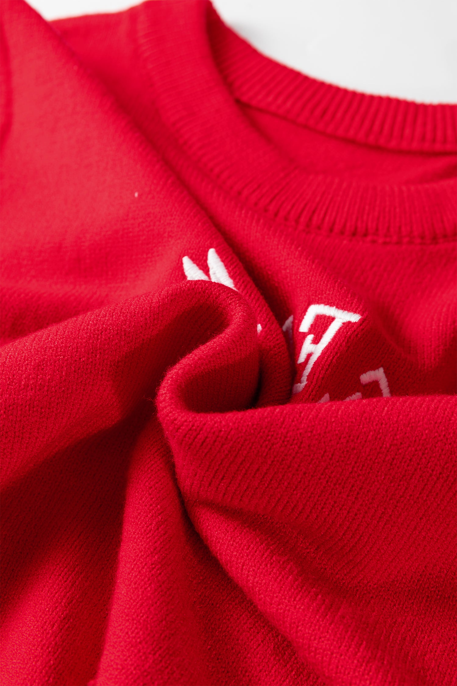 Fiery Red Yeehaw Embroidered Letter Loose Short Sleeve Sweater-TOPS / DRESSES-[Adult]-[Female]-2022 Online Blue Zone Planet