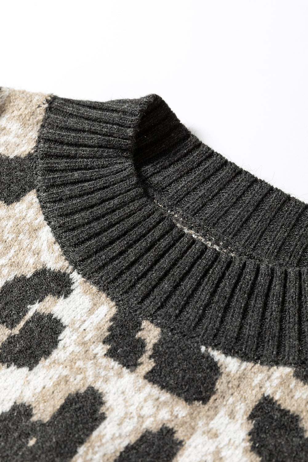 Carbon Grey Leopard Drop Shoulder Baggy Sweater-TOPS / DRESSES-[Adult]-[Female]-2022 Online Blue Zone Planet