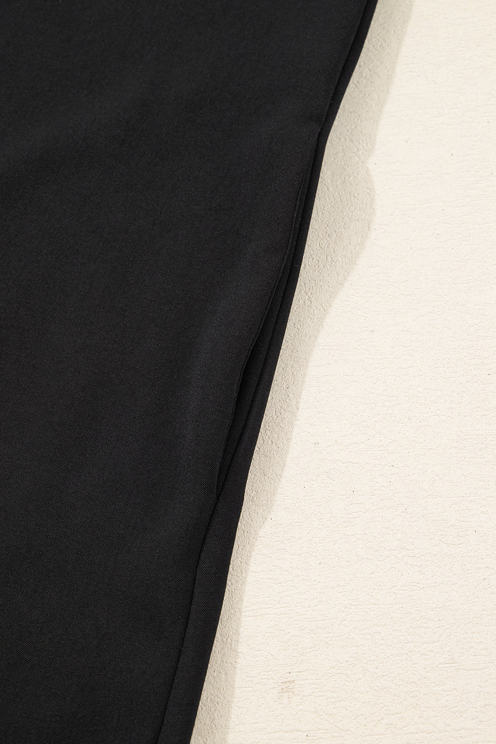 Black Plus Size Notched Neck Leopard Trim Flounce Long Sleeve Shift Dress-TOPS / DRESSES-[Adult]-[Female]-2022 Online Blue Zone Planet