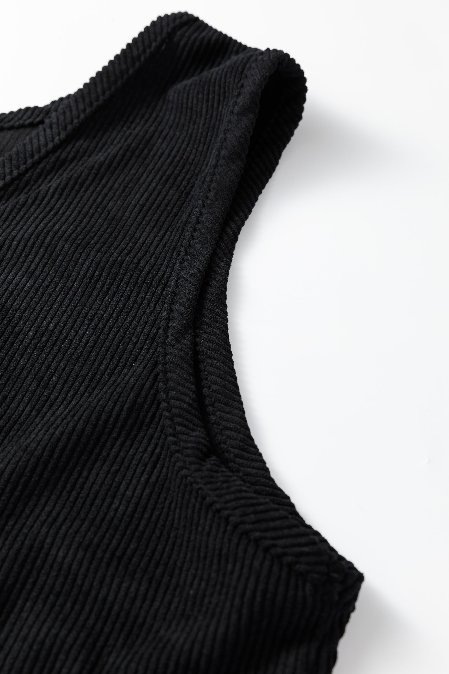 Black Plus Size Corduroy Patch Pocket Sleeveless Mini Dress-TOPS / DRESSES-[Adult]-[Female]-2022 Online Blue Zone Planet